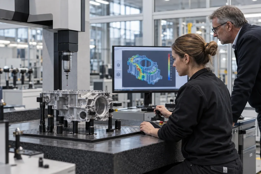 Messraum mit Koordinatenmessmaschine und Abweichungsanalyse