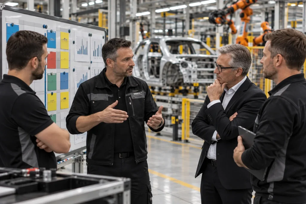Shopfloor-Management-Runde an der Linie