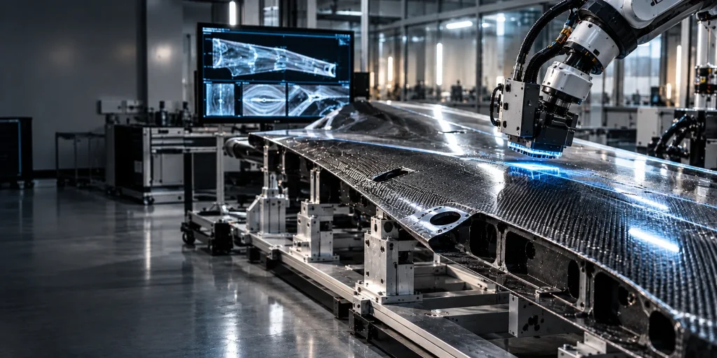 Carbon-Bauteil in der Faserverbundfertigung